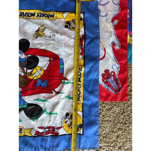 Vintage Disney Mickey Mouse USA Made 22x21” Bandana Set of 4 - Picture 4 of 7